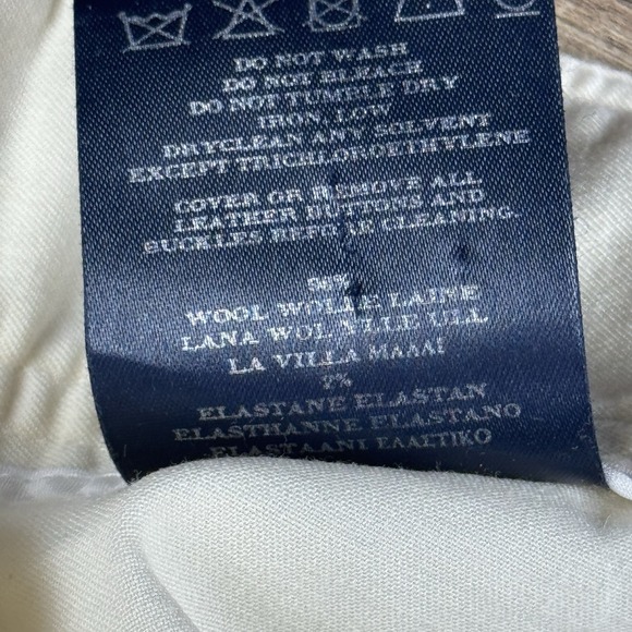 Burberry London Cream  Pants Sz 29 X 29 Mid Rise Wide Leg Wool Stretch - Picture 5 of 10